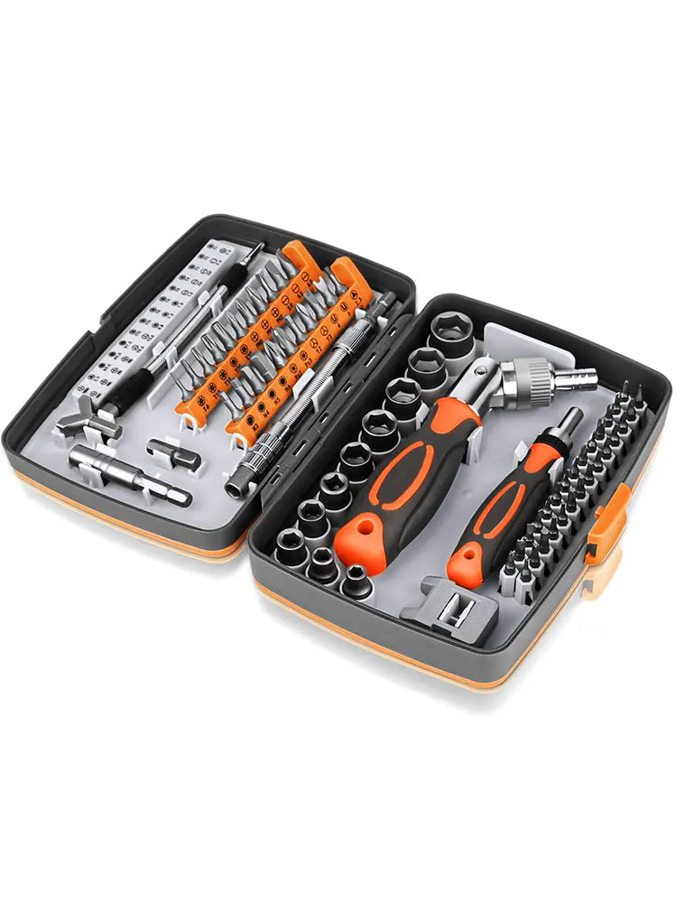 Norvo | 68-i-1 Tange Skrutrekker Sett med Magnetiske Bits & Forlengelsesstang – FortiDrive