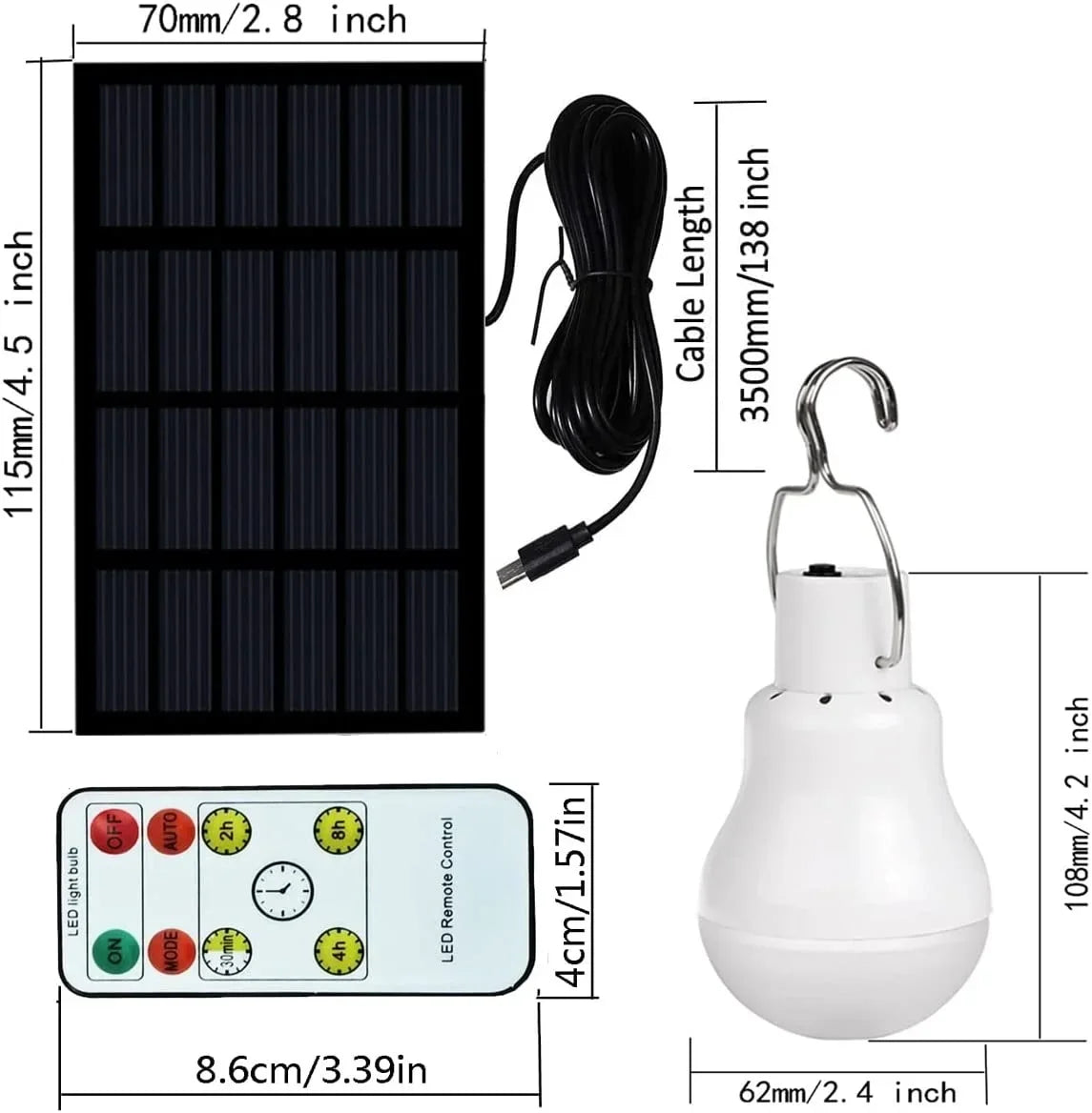 Norvo | Solar-LED lampe LumiCamp Pro | Oppladbar via USB & Solenergi | Vanntett IP55 | Bærbar nødbelysningsløsning med dimmefunksjon