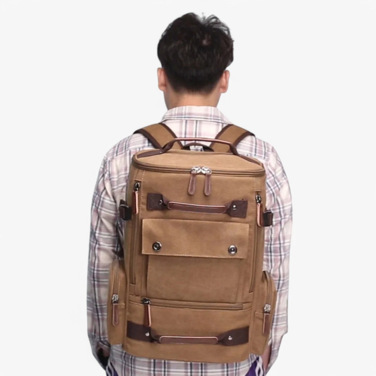 Norvo | Vintage Canvas Backpack – Stilig og funksjonell med laptoplomme for hverdagsliv og eventyr