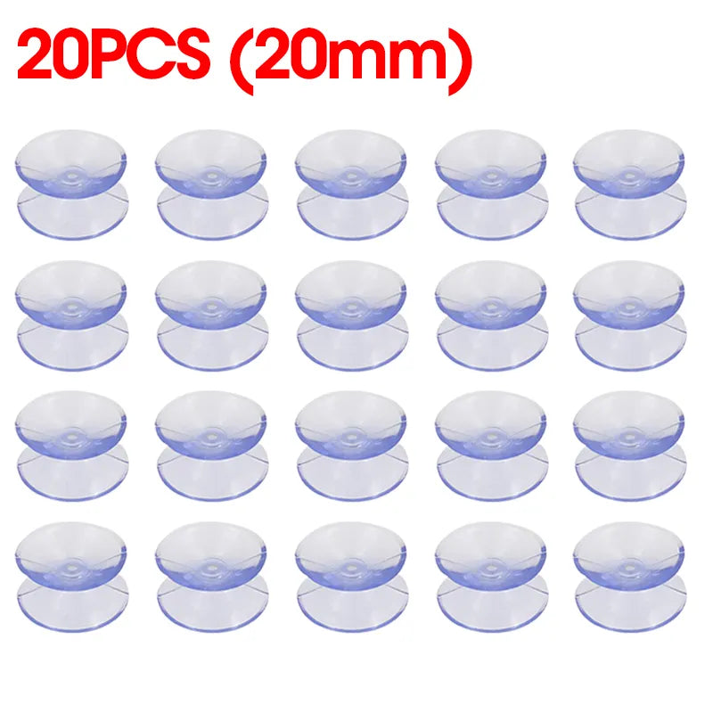 Norvo | 5/20PCS Dobbelt-sidede plast sugekopper - Rutsjesikre klare vakuumsugere for glass, bilvinduer, bordplater, DIY såpeholder