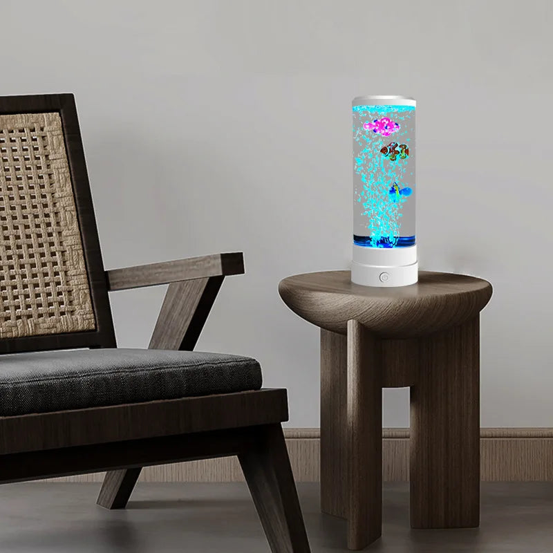 Norvo | Simulert LED Fargerik Stor Boble Fisk Lys Akvarium Tank Usb Natt Lys for Hjem Kontor Soverom Stue
