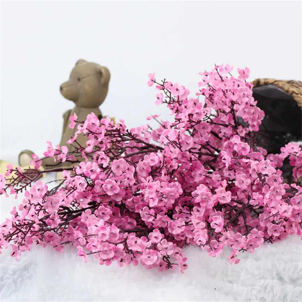 Norvo | 2 deler lang babyånde kunstige planter, juledekorasjon, vase for hjemmet, bryllup, brudepar, arrangement, falske plastblomster