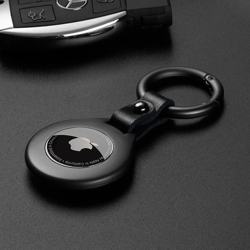 Høy-kvalitet lær metall pendant beskyttende etui for Apple Airtags