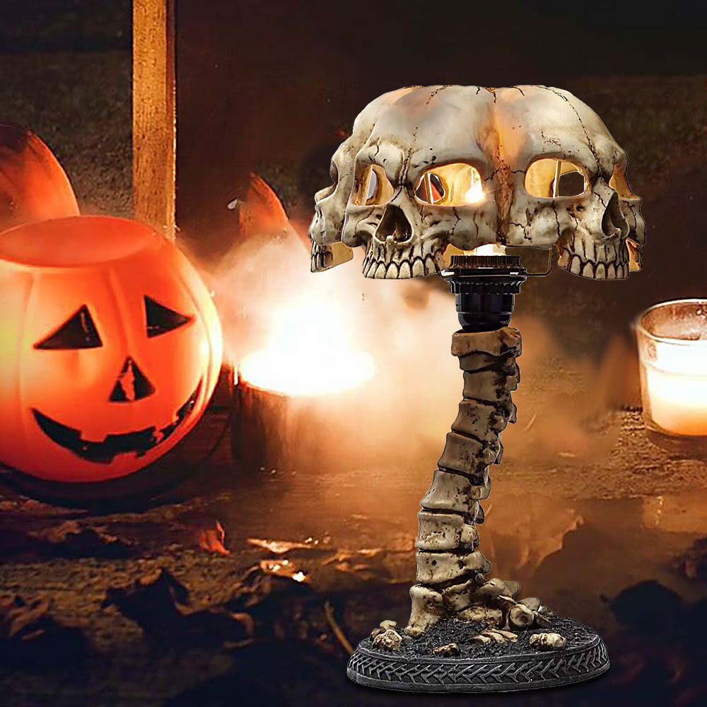 Norvo Luminøse Hodeskalle Nattlys Kreativ Harz Hodeskalle Bordlampe Hjem Kontor Dekor Desktop Ornament Norvo Fest Dekor