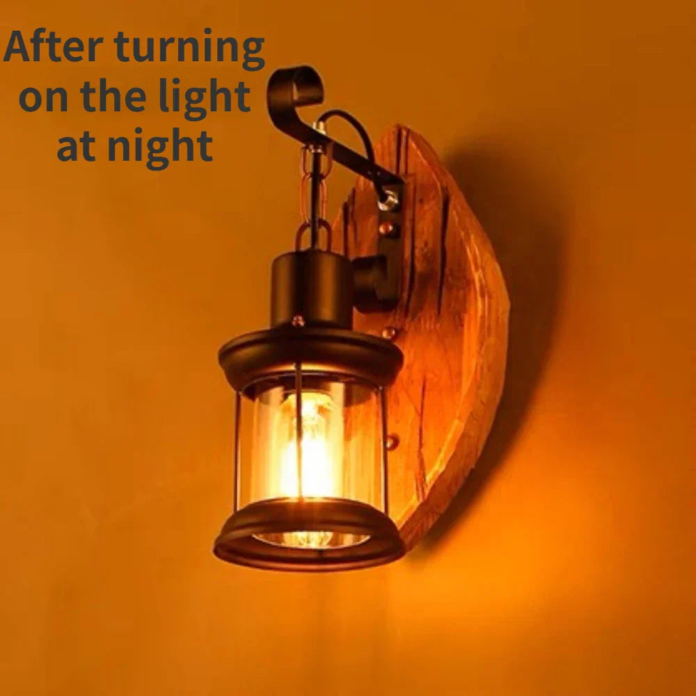 Norvo | Retro Lantern Lamp Industriell Lantern Vegglampe