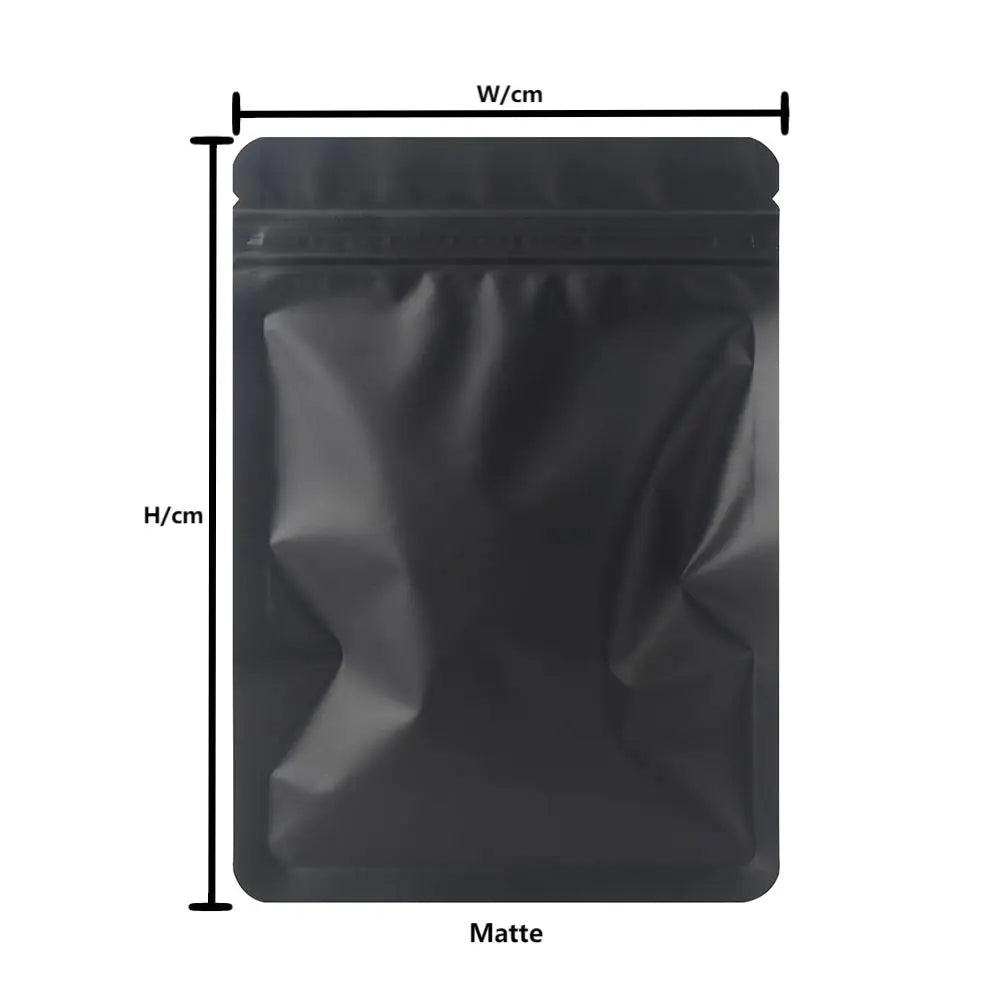 Norvo | 100PCS Dobbeltsidige Frosted Mylar Poser - Flat Bunn, Vanntett, Varmeforseglede Aluminiumsfolie Glidelåsposer