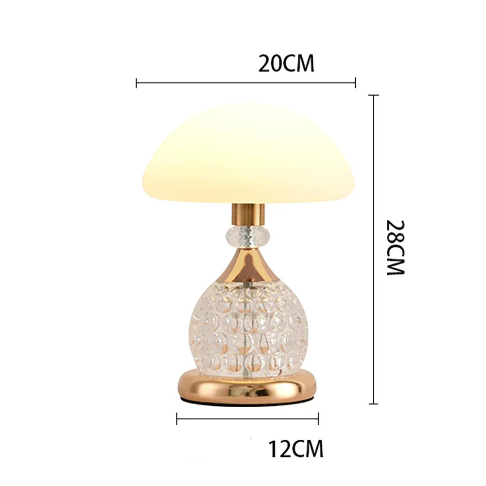 Dekorativ Mood Light LED – Krystallbordlampe med Sopplignende Design, Vintage Dekorlampe for Stue eller Soverom
