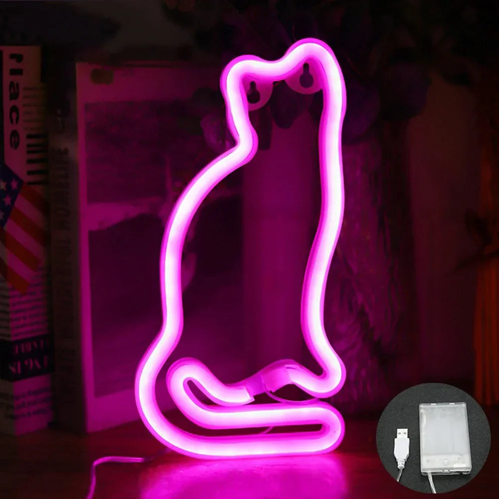 Norvo Neon Skilt – USB/Batteridrevet LED Neon Lys for Hjemmedekorasjon
