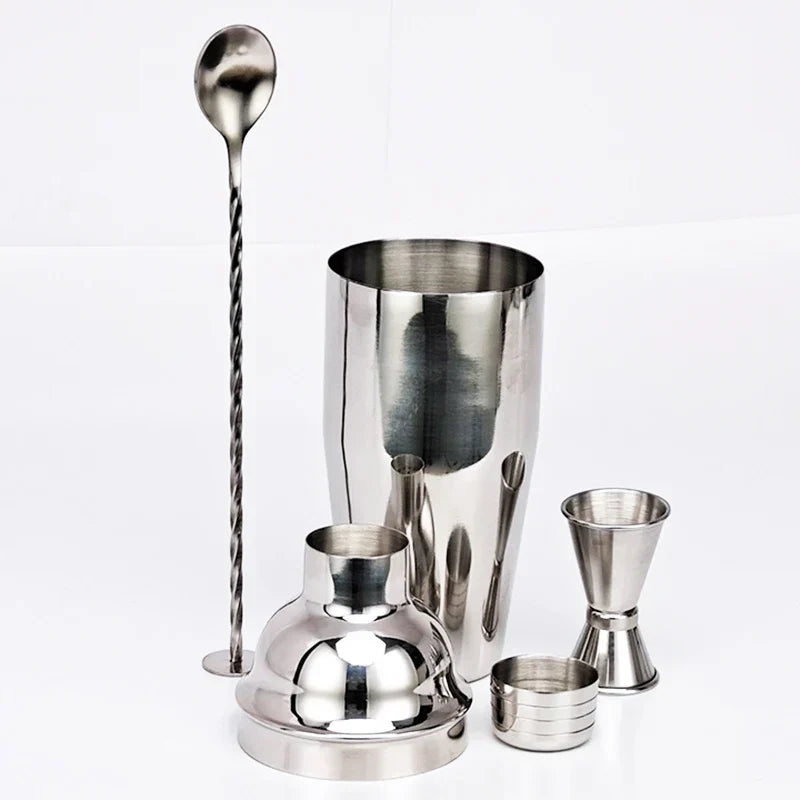 Norvo | 550 ml/750 ml Rustfritt Stål Cocktail Shaker Mixer Drink Bartender Sett Bar Sett Verktøy Med Vin Stativ Verktøy for Fødselsdagsgave