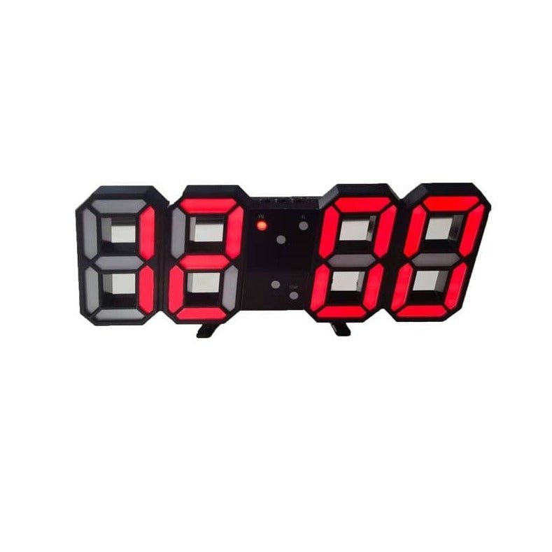 3D LED Veggklokke Norvo| Moderne Digital Klokke | Dimmbar LED Lys | Elegant Veggdekor