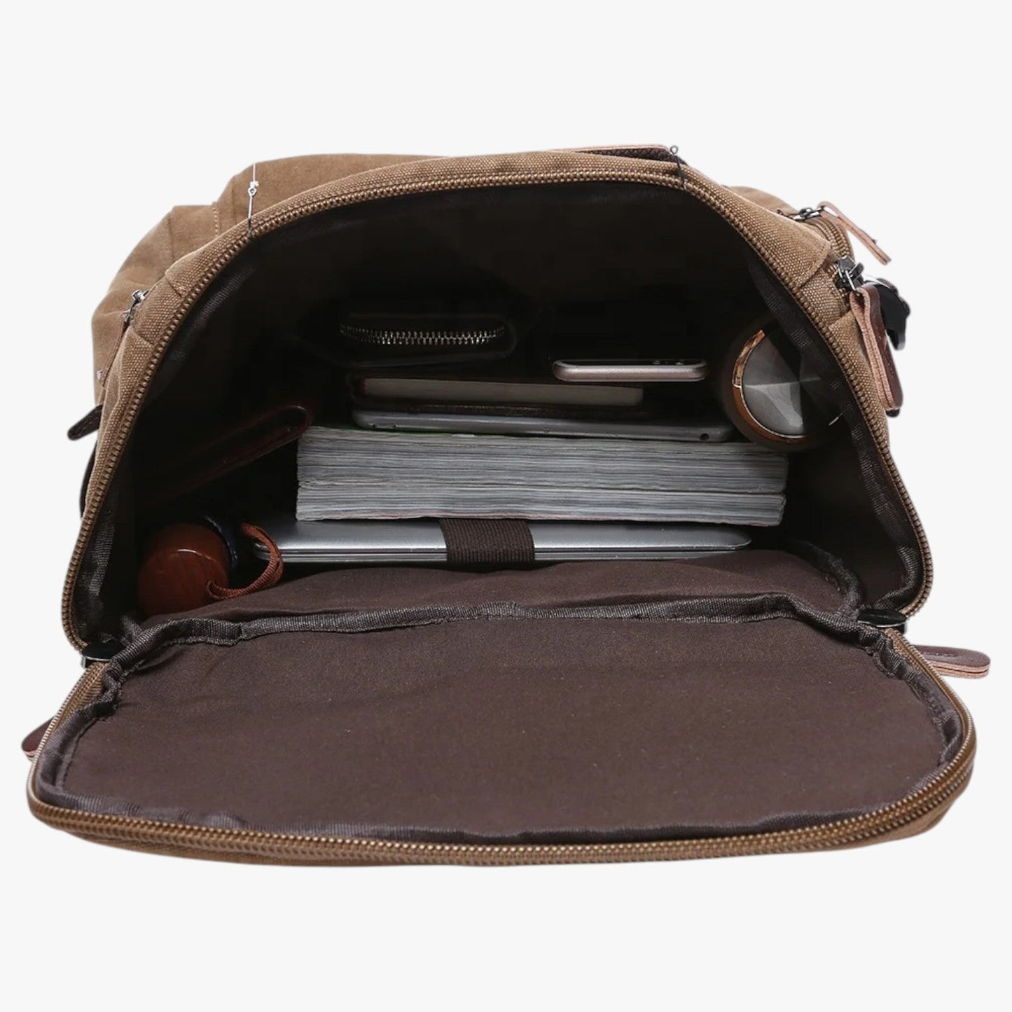 Norvo | Vintage Canvas Backpack – Stilig og funksjonell med laptoplomme for hverdagsliv og eventyr