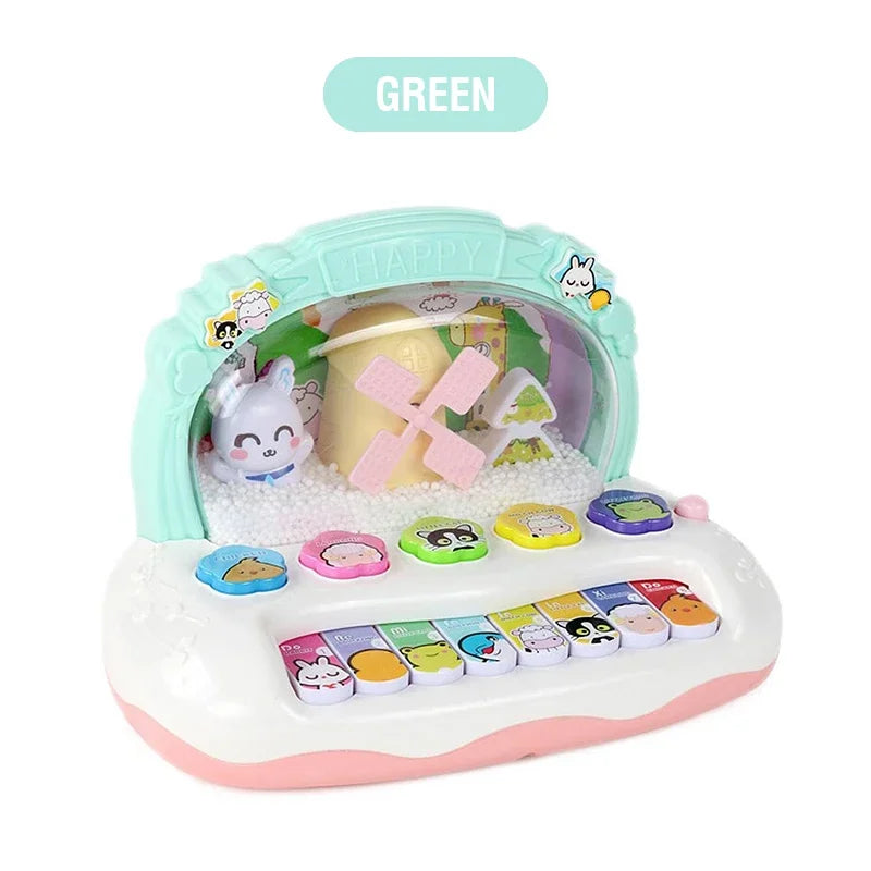 Barne Cartoon Elektronisk Piano med Dyrelyder og Lys - Utdanningsmusikinstrumentleketøy for Aldersgruppa 3+, Perfekt Fødselsdagsgave