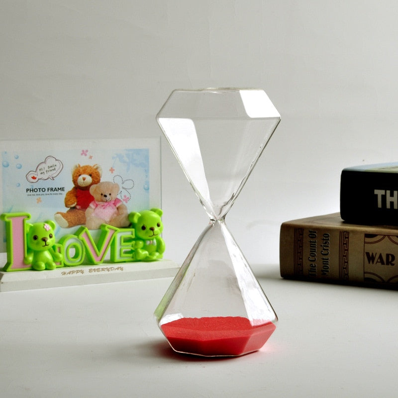 Norvo | 5–60 Minutters diamant sandglass, sandglass, sandglass, barnegave, sandglass, hjemmeinnredning, tilgjengelig i flere fargealternativer