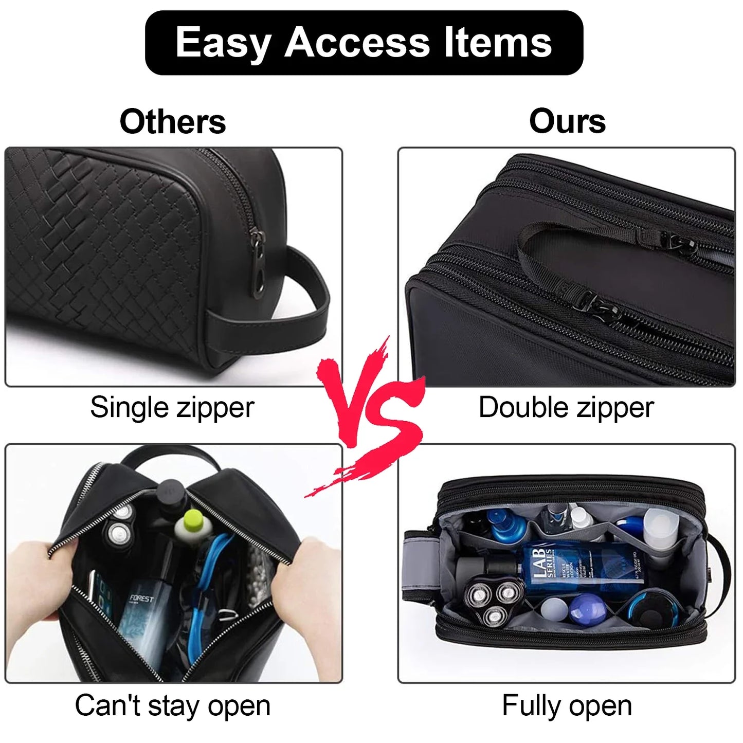 Norvo | Mannvaro Toalettveske Menn | Vannavstøtende Dopp Kit Organisator | Stort Volum & Fuktig Rom | For Reiser & Bad