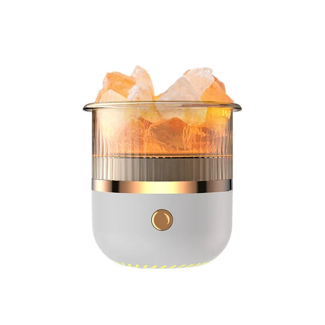 Norvo | Himalaya salt crystal lamp & essential oil diffuser, USB ultrasonisk luftfukter for hjemme & kontor