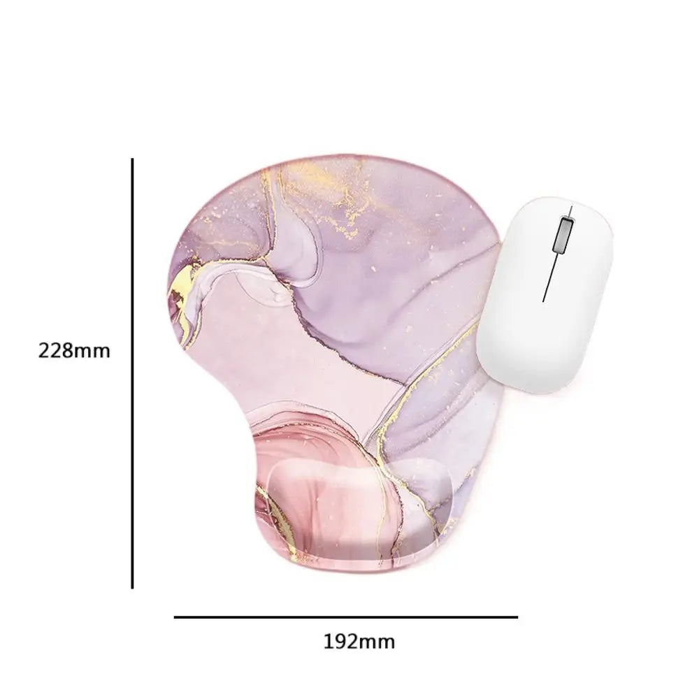 Norvo | Ergonomisk Marmorert Tekstur Mus Matte - Ikke-Glidende Håndleddstøtte - Komfortabel Spillmatte