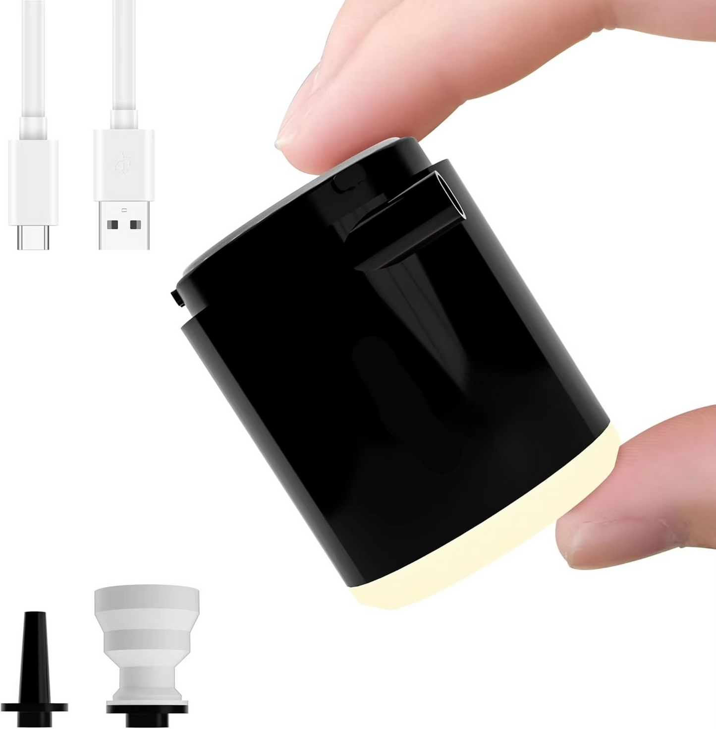 Norvo | Bærbar Mini Luftpumpe med Oppladbart SOS Lys for Camping og Utendørsbruk