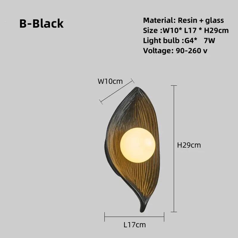 Norvo | Vegglampe LED blad gull Elegant