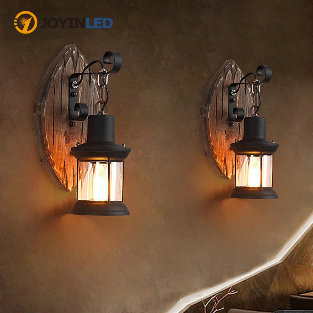 Norvo | Retro Lantern Lamp Industriell Lantern Vegglampe