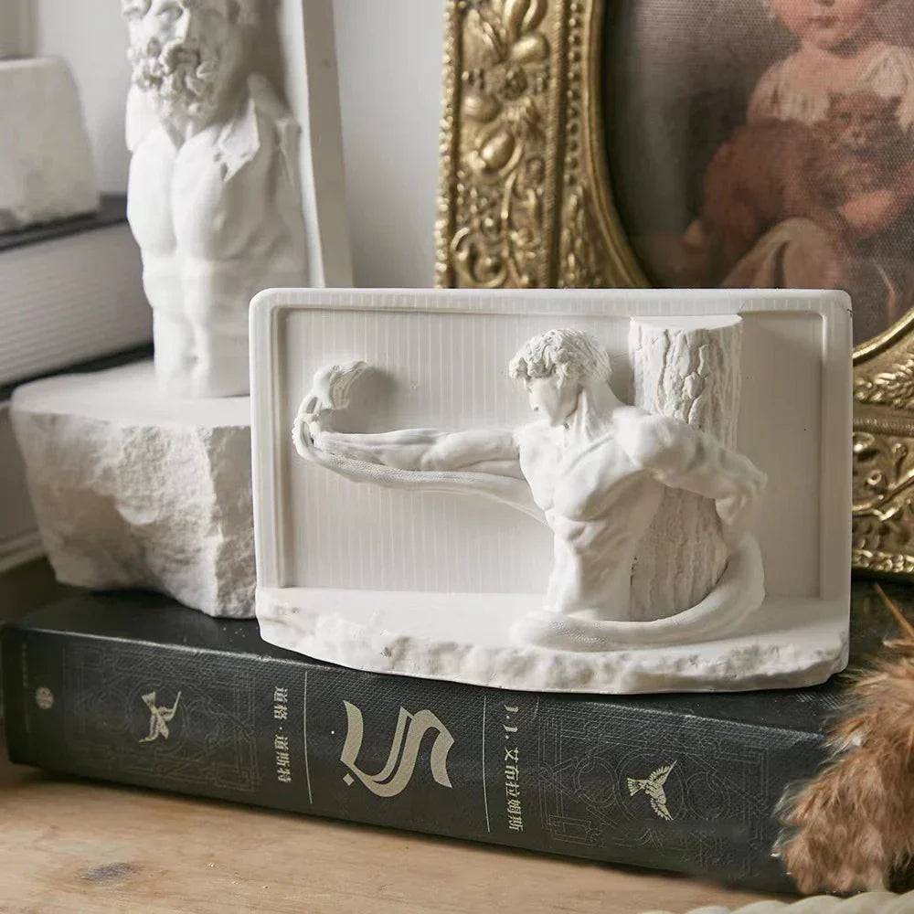 Norvo | Nordisk INS Stil Karakter Gips Statue DIY Malt Skisse Fotografi Rekvisitter Bord Dekorasjoner Hjem Kunst Gips Dekorasjon