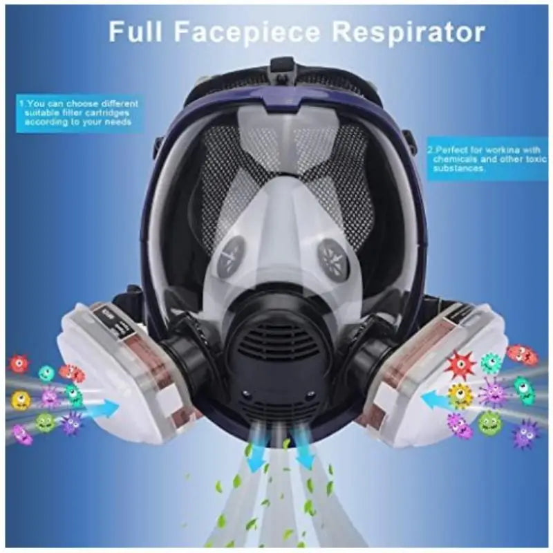 Norvo | Full Face Respirator Maske med Antidugg Linse og Industrielle Gassfiltre