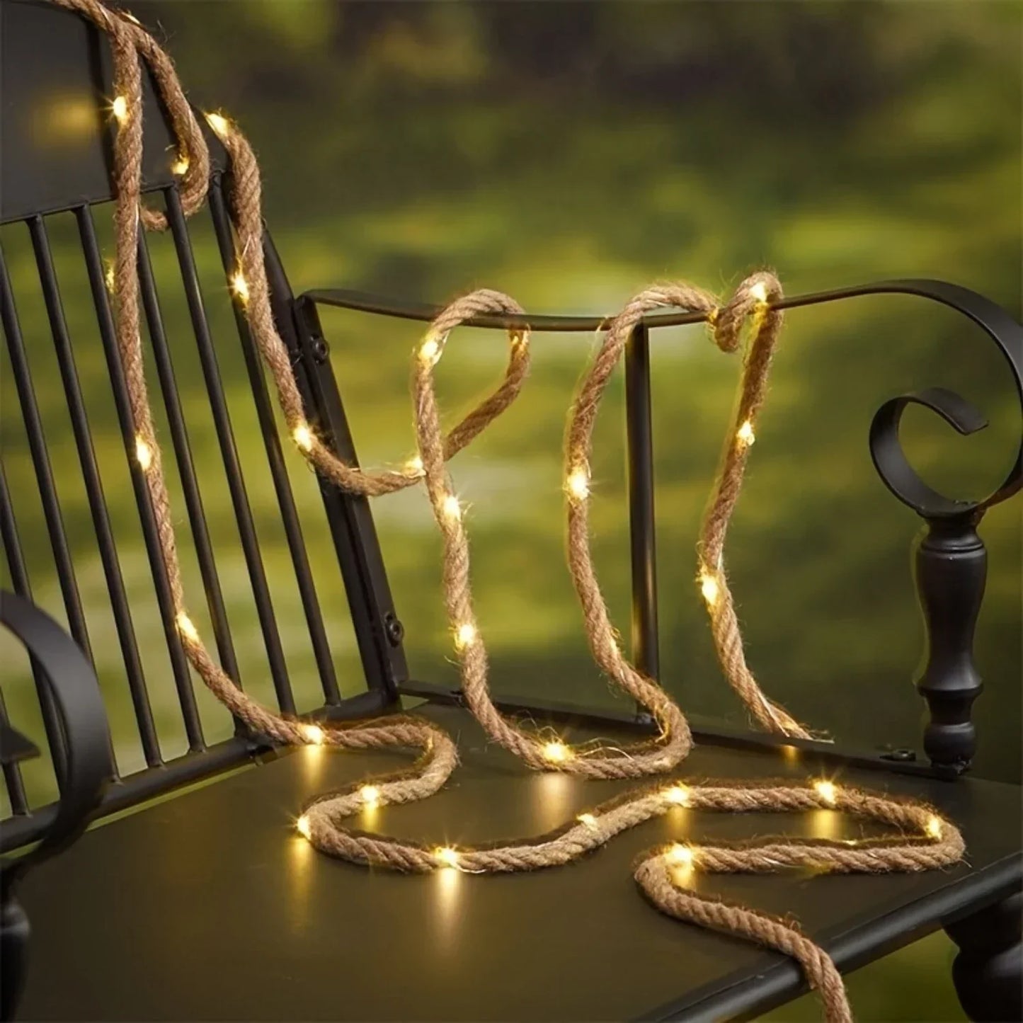 Norvo | Hamp tau solcelledrevet lampe | Holdbar dekorbelysning for hage og terrasse