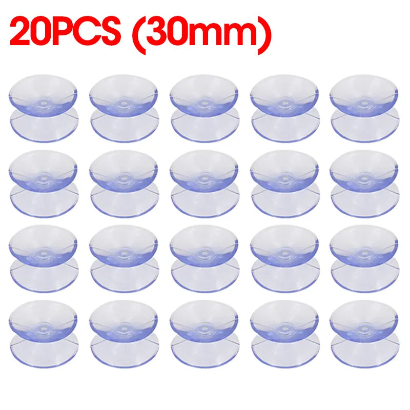 Norvo | 5/20PCS Dobbelt-sidede plast sugekopper - Rutsjesikre klare vakuumsugere for glass, bilvinduer, bordplater, DIY såpeholder