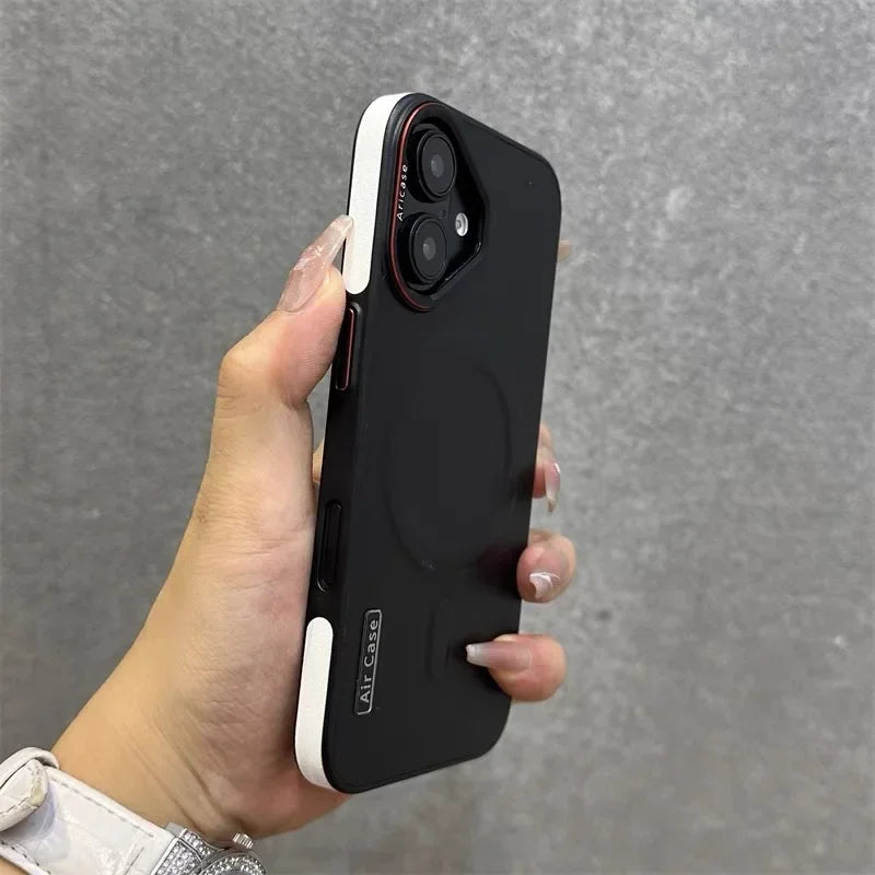 Luksus Executive MagSafe Lær Design Etui for iPhone 16 12 13 14 15 Pro Max Trådløs Lading Støtsikker Deksel
