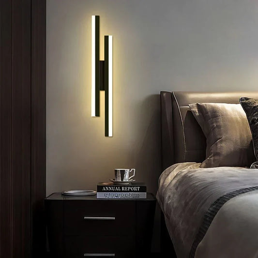 Norvo | Moderne LED Vegglampe: Svart/Gull Akryl Romdekorasjonslys