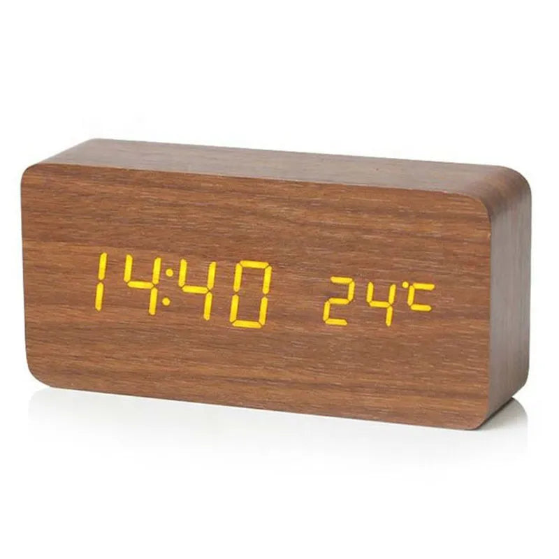 Norvo | Sandsberg Tre Digital Vekkerklokke | LED Display | Moderne Design | Stille | Miljøvennlig