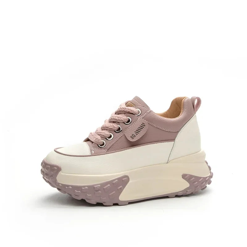 Norvo | 7 cm Plattform Wedge Sneakers laget av Lær