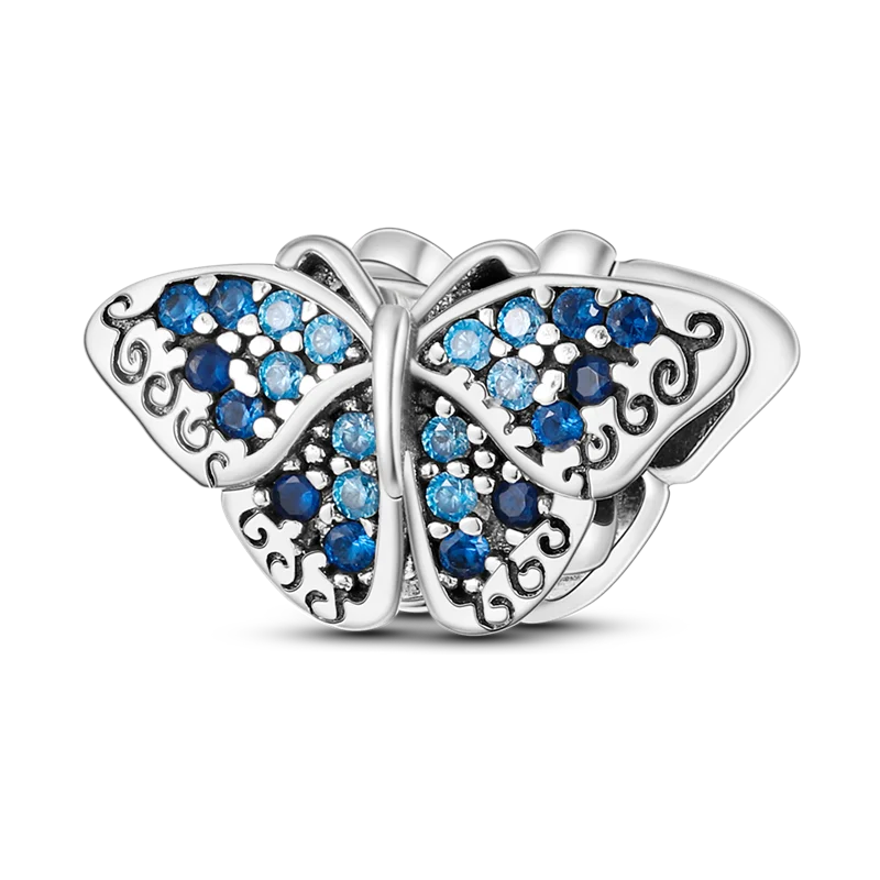 Norvo | 925 Sølv Gylden Leopard Charms Perler Fargerik Kameleon Nesehorn Løve Skarabé Katt Anheng Kompatibel med Original Pandora Armbånd Smykker