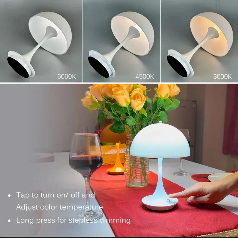 Norvo | Sopp 3-Farge Dimmbar Oppladbar LED Bordlamper