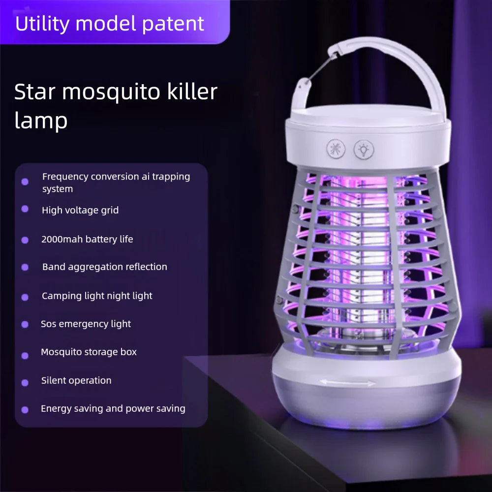 Norvo | Myggjager lampe Lumava Pro | 4-i-1 Campinglys med insektdreper & SOS-funksjon | Oppladbar med USB-C & 2000 mAh batteri