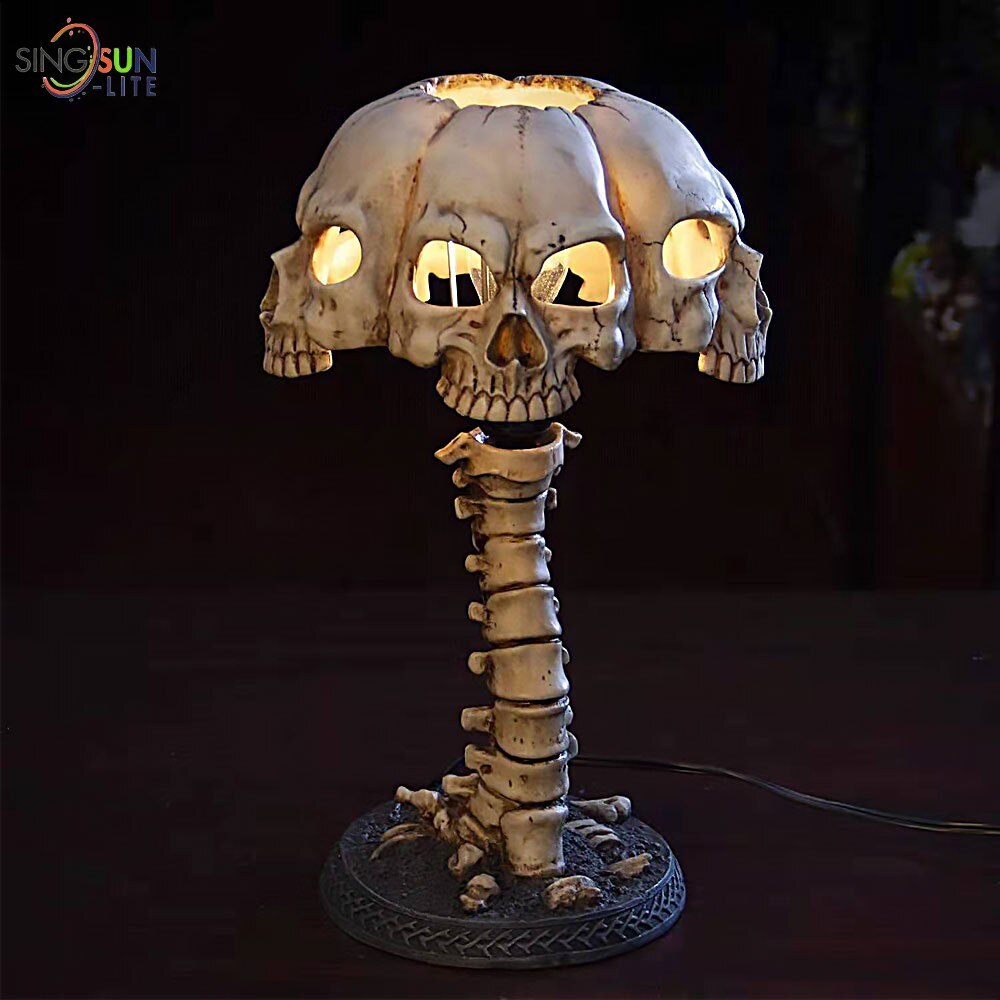 Norvo Luminøse Hodeskalle Nattlys Kreativ Harz Hodeskalle Bordlampe Hjem Kontor Dekor Desktop Ornament Norvo Fest Dekor