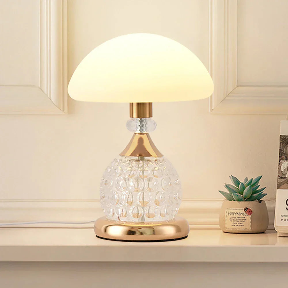 Dekorativ Mood Light LED – Krystallbordlampe med Sopplignende Design, Vintage Dekorlampe for Stue eller Soverom