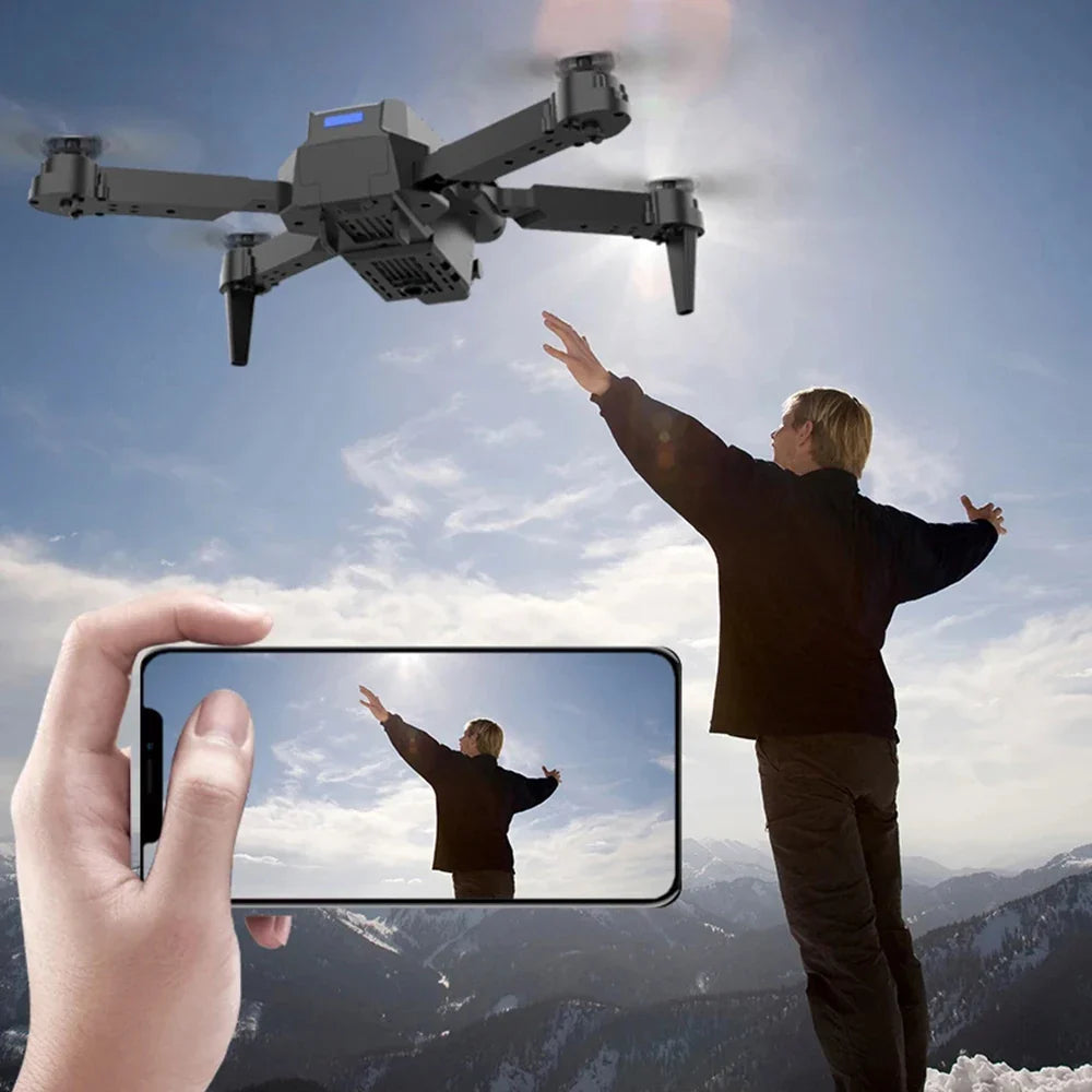 Norvo | E88 Sammenleggbar RC Drone – 4K Vidvinkel HD Kamera 1080P WiFi FPV Høydehold Quadrotor Helikopter