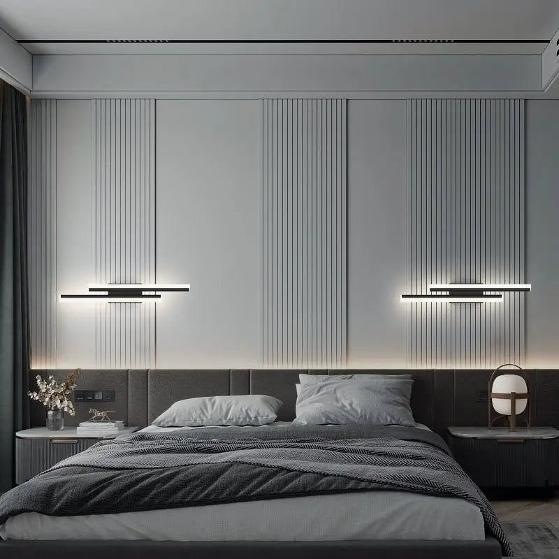Norvo | Moderne LED Vegglampe: Svart/Gull Akryl Romdekorasjonslys