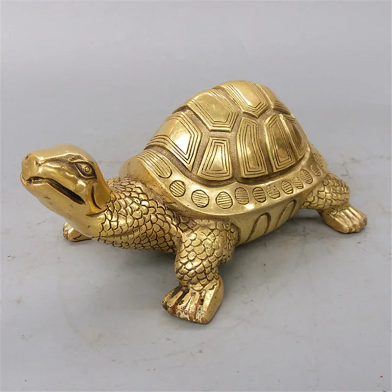 Norvo | Messing Feng Shui Skilpadde Statue Lykke Dyr Skulptur for Lang levetid Hjem Kontor Dekorasjon Figur Gave Studie Ornament
