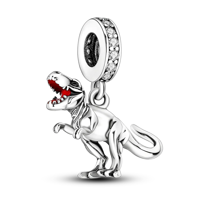 Norvo | 925 Sølv Gylden Leopard Charms Perler Fargerik Kameleon Nesehorn Løve Skarabé Katt Anheng Kompatibel med Original Pandora Armbånd Smykker