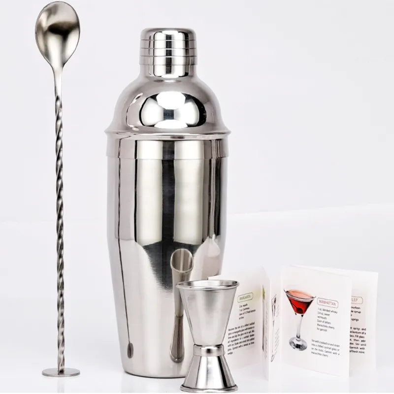 Norvo | 550 ml/750 ml Rustfritt Stål Cocktail Shaker Mixer Drink Bartender Sett Bar Sett Verktøy Med Vin Stativ Verktøy for Fødselsdagsgave