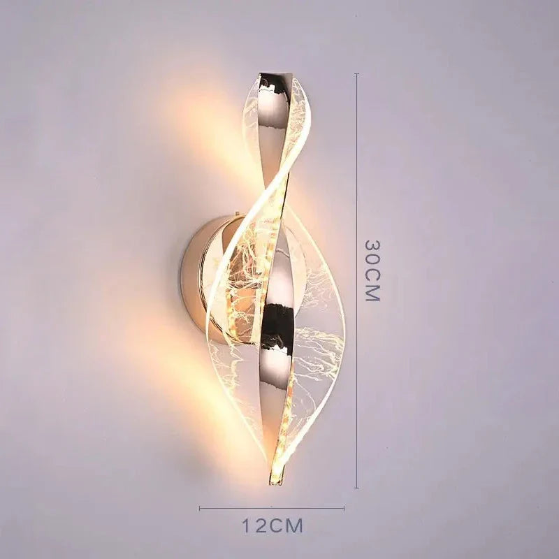 Norvo | LED Vegglampe NordGlow | Moderne Akryl & Metall Design | 3-Farge Lys | Kreativ Interiørbelysning for Stue & Soverom