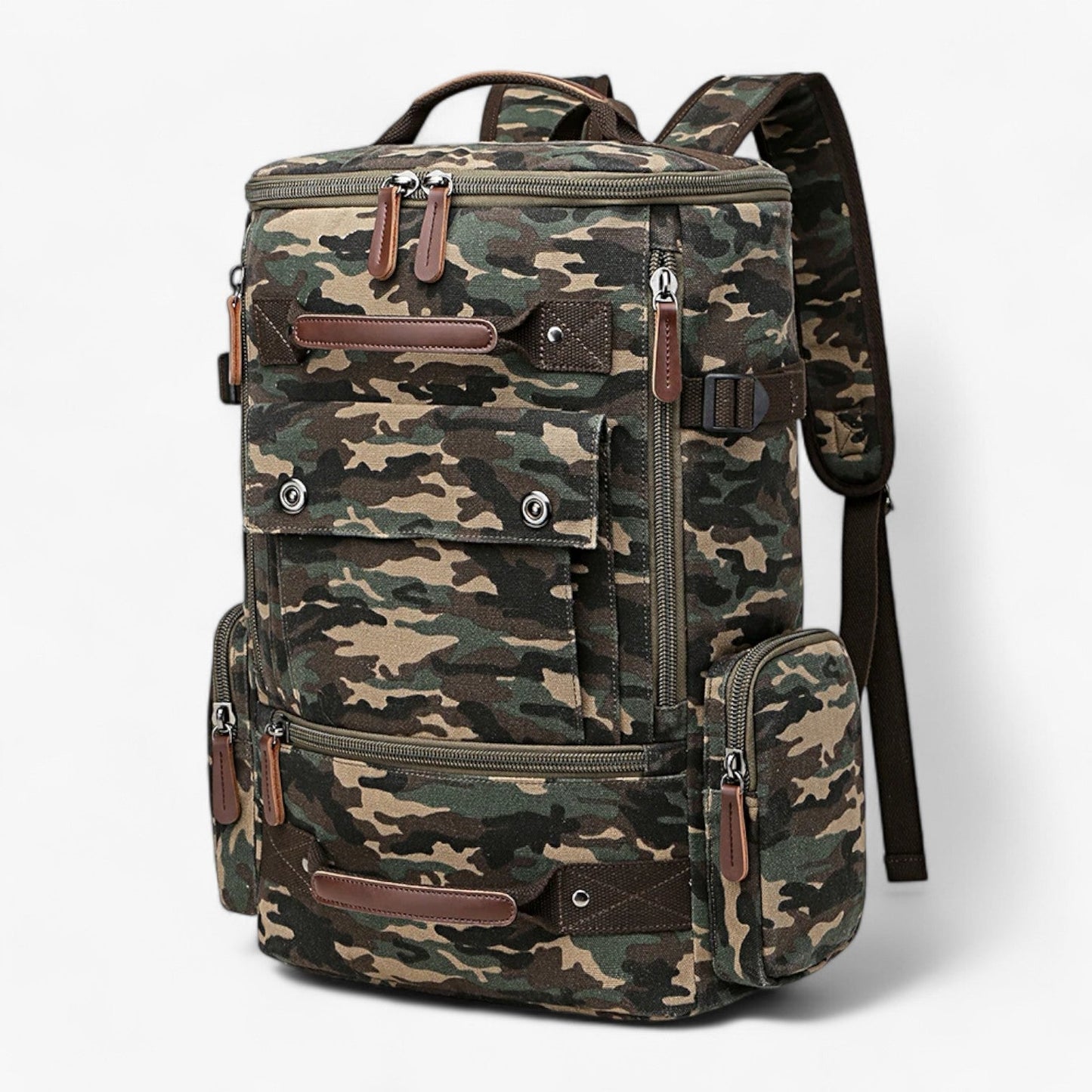 Norvo | Vintage Canvas Backpack – Stilig og funksjonell med laptoplomme for hverdagsliv og eventyr