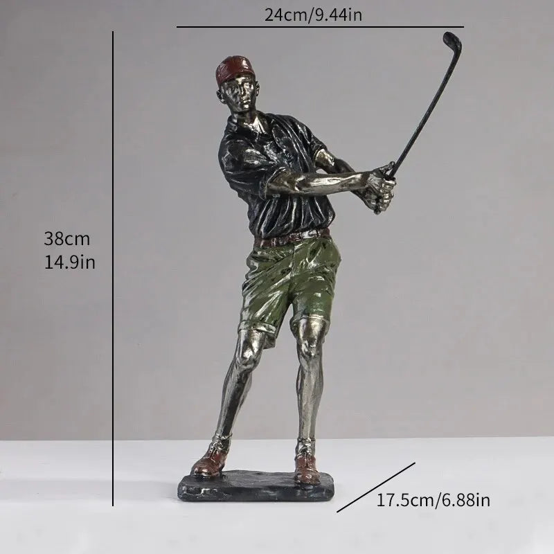Norvo Statuer Skulptur, Kreativ Golfer Figuriner Hjem Dekor, Spiller Kunstfigur Skrivebords Dekorasjoner, Samleobjekt Gave Håndverk, De