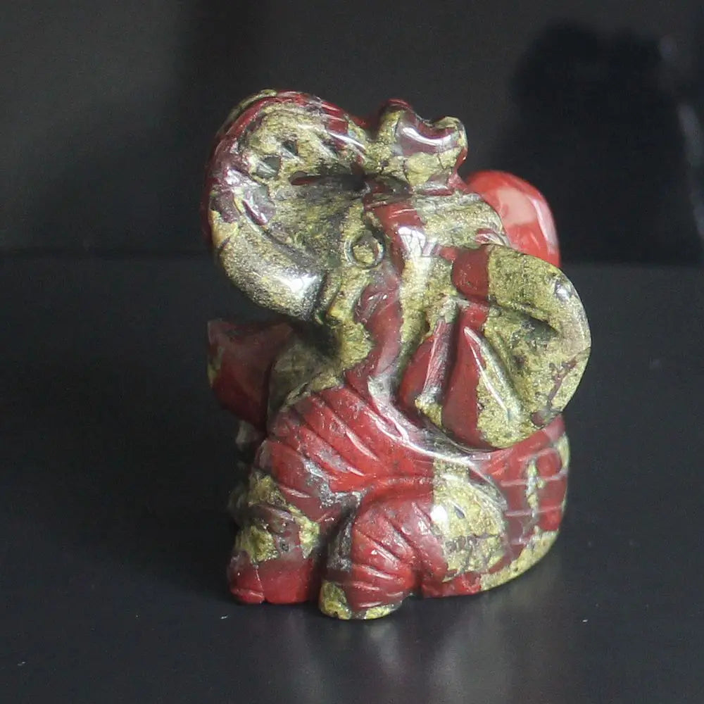 Norvo Blandede edelsten Krystall sittende Elefant Figur Dyreskulptur hjemmedekor 2''