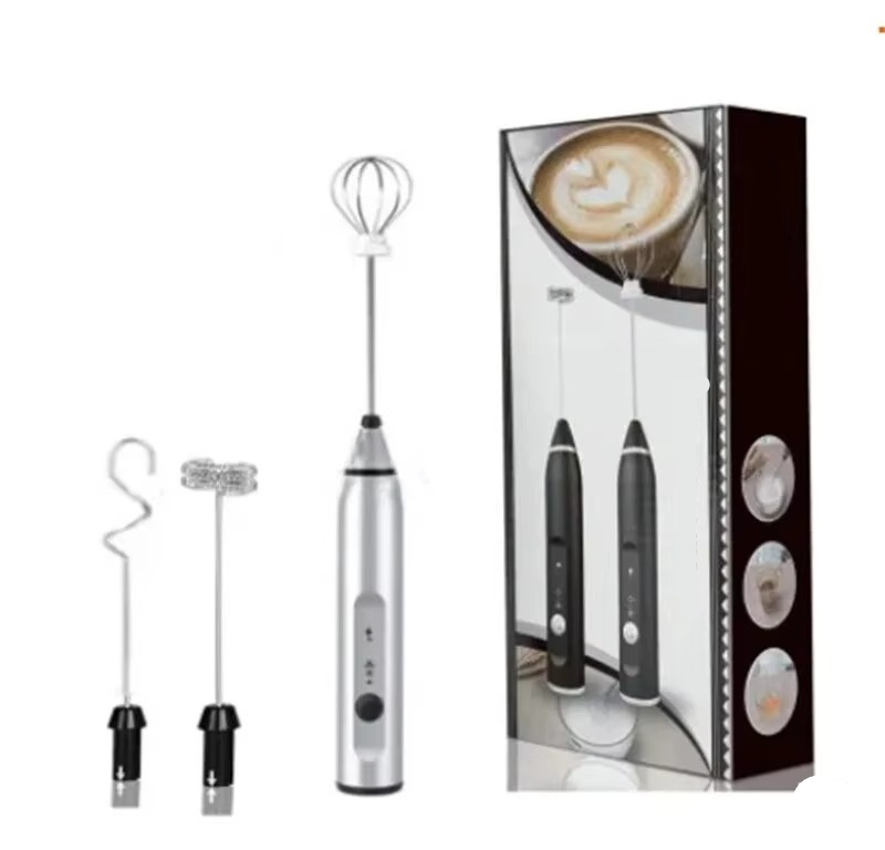 Norvo | Bærbar USB Elektrisk Melkeskummer Håndholdt Kaffepisker og Mini Matblender