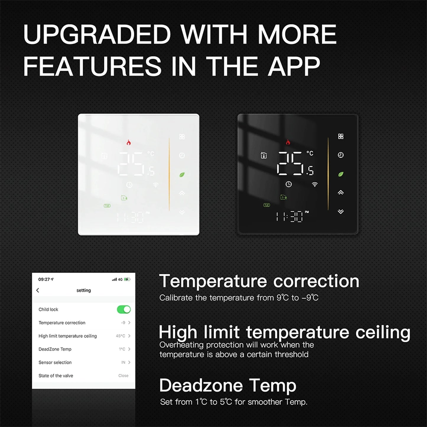 Tuya Zigbee Smart Termostat Temperaturkontroller - Wifi Elektrisk Gulvvarme & Gass Vannsystemkontroll via SmartLife Google Alexa Apper