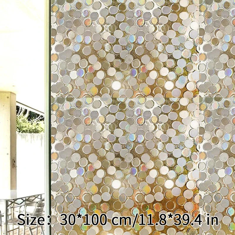 Norvo | 3D Buntglasvindu folie - Dekorativ vinylklistremerke for glassvinduer med statisk feste - Fenetre Buntglasvindu dekor
