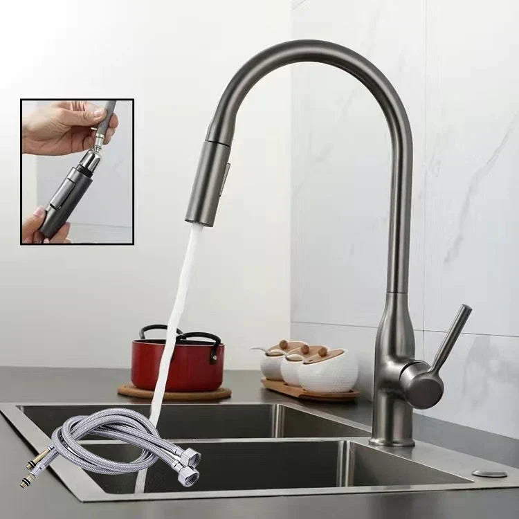 AquaStream Luxe – Justerbar Kjøkkenkran med Hånddusj