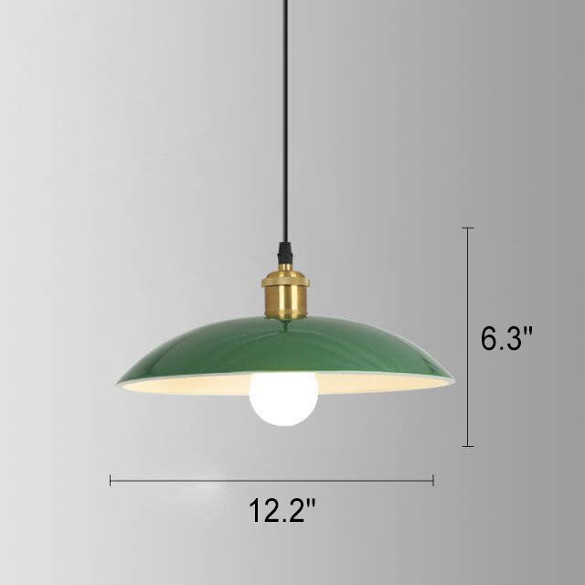Norvo | RetroDome Industriell Vintage Pendellampe | Grønn Jernkuppel Design | Enkelt Lys | Rustikk Takbelysning